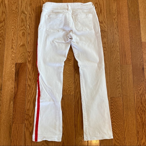dELiAs White Denim Jeans with Red Stripe Size 7 8 - Picture 6 of 6